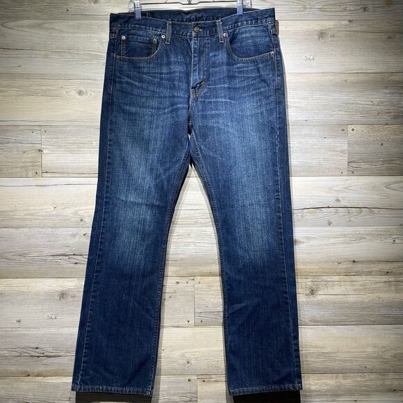 Levis 527 Slim Bootcut Blue Jeans Dark Wash Denim Men’s 36x34 Cowboy Classic - Picture 1 of 10
